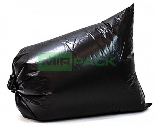 Мешки для мусора 120 л, 80 мкм, ПВД, 100 шт. черные, 2х слойные - Вид 4