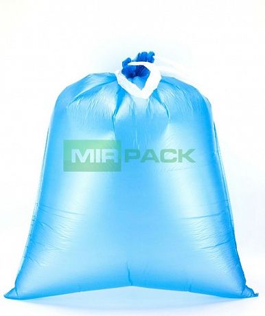 Пакеты для мусора с завязками 35л, 15 мкм, 15 шт, ПНД, синие, с ручками - Вид 4